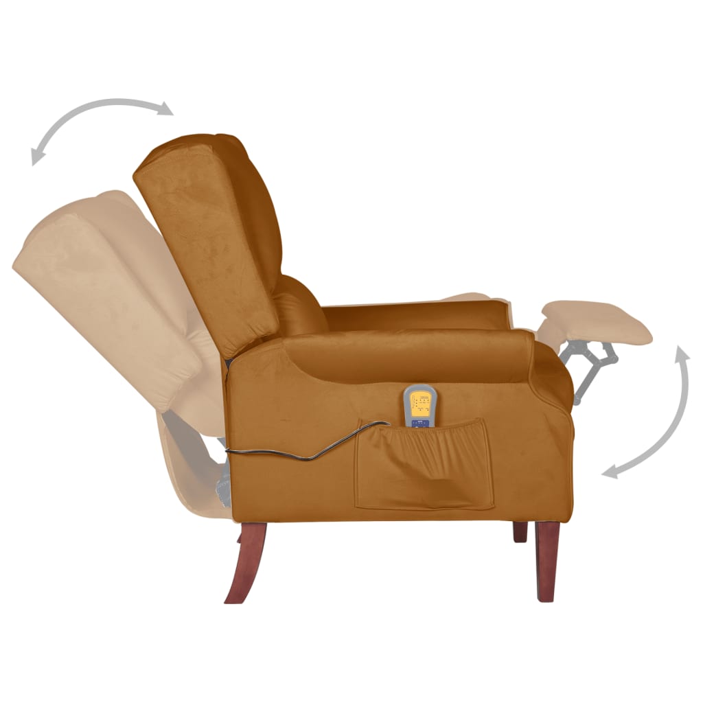 Massagesessel Braun Samt
