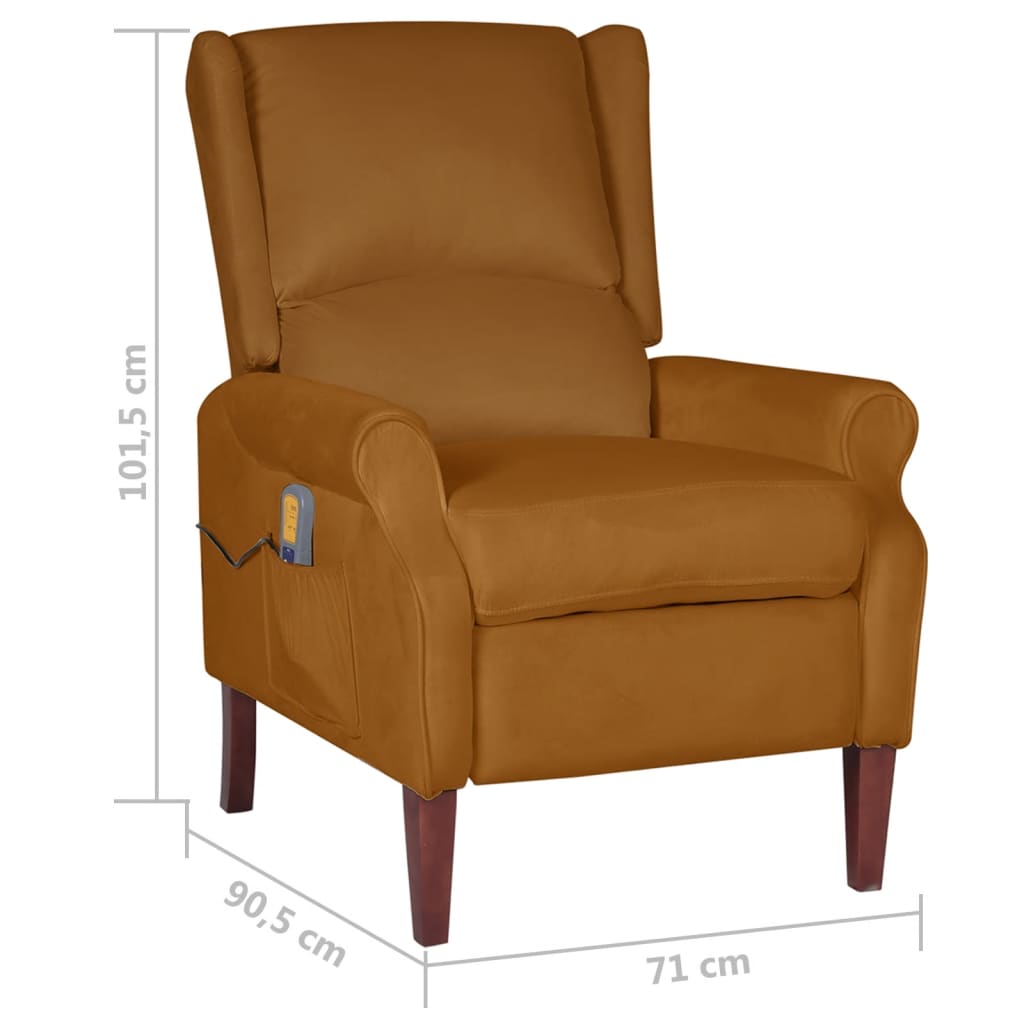 Massagesessel Braun Samt