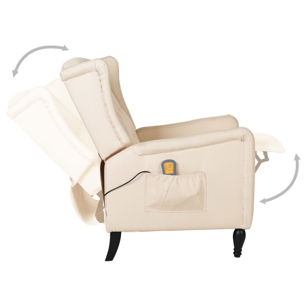 Massagesessel Creme Stoff