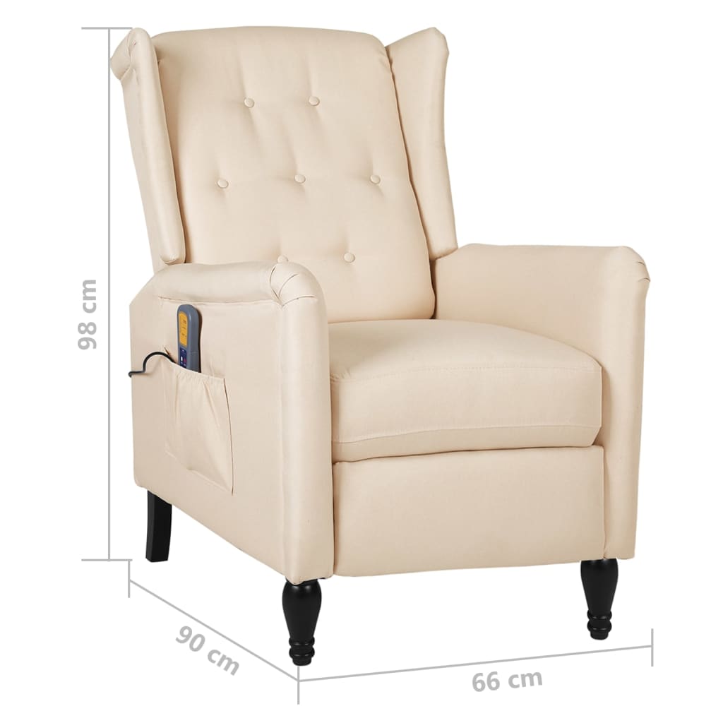 Massagesessel Creme Stoff