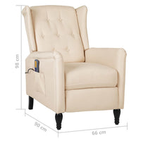 Thumbnail for Massagesessel Creme Stoff