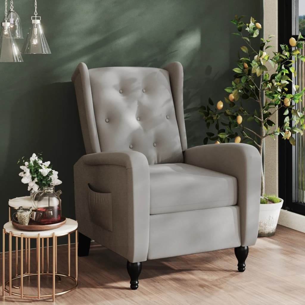 Relaxsessel Hellgrau Samt