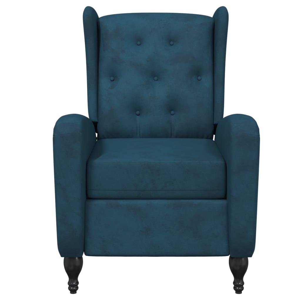 Massagesessel Blau Samt