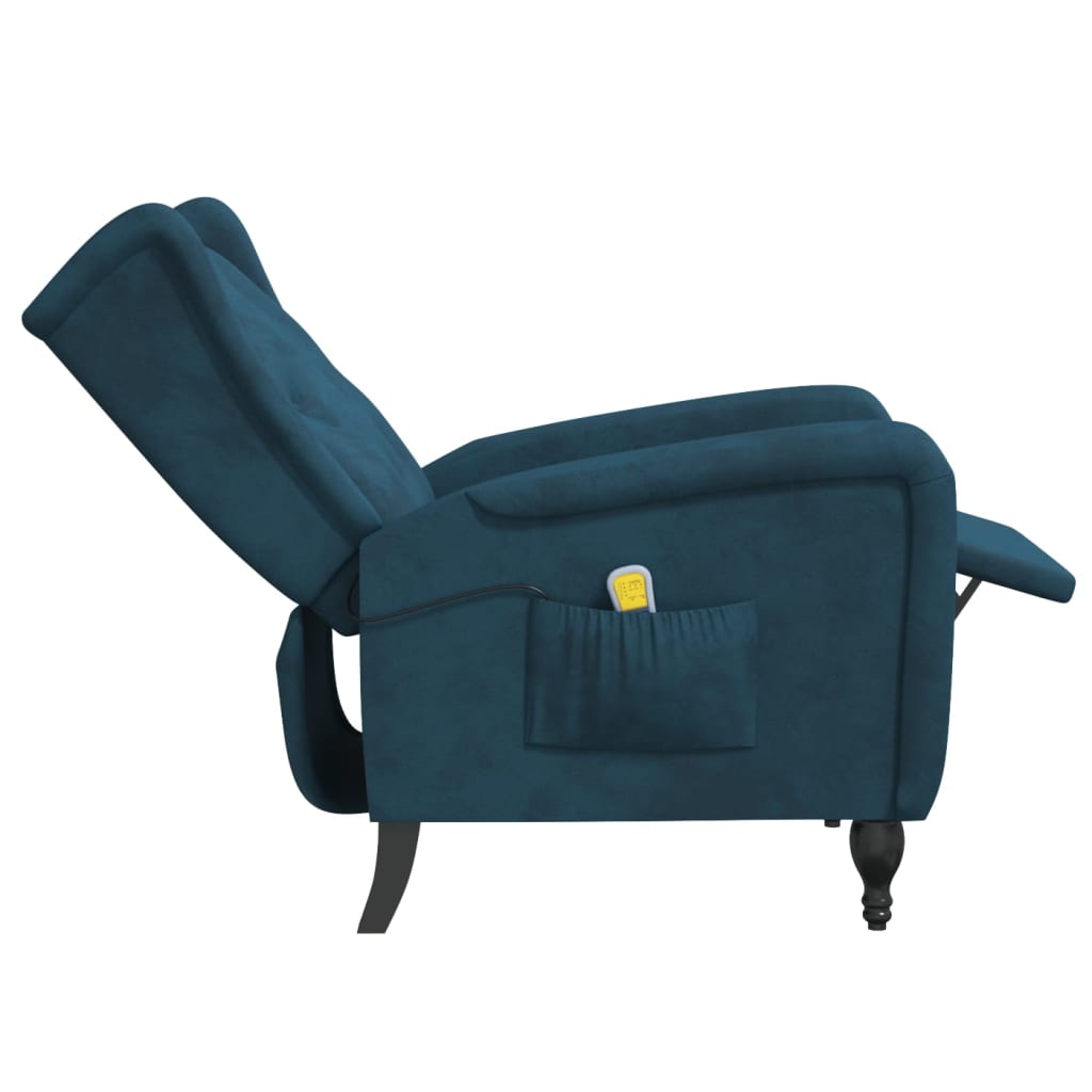 Massagesessel Blau Samt