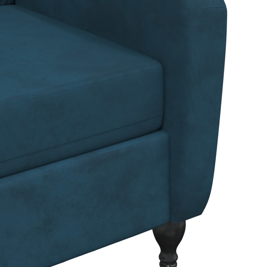 Massagesessel Blau Samt