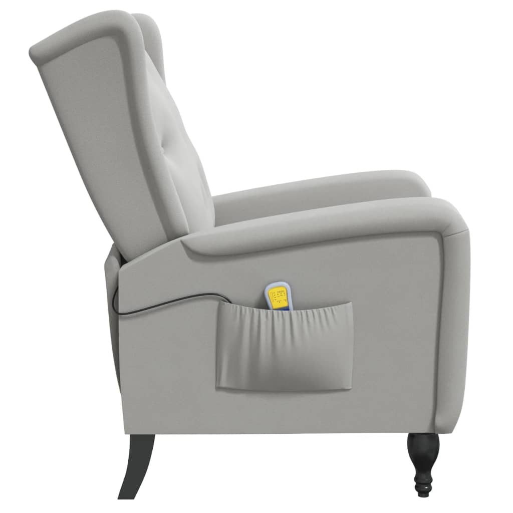 Massagesessel Hellgrau Samt