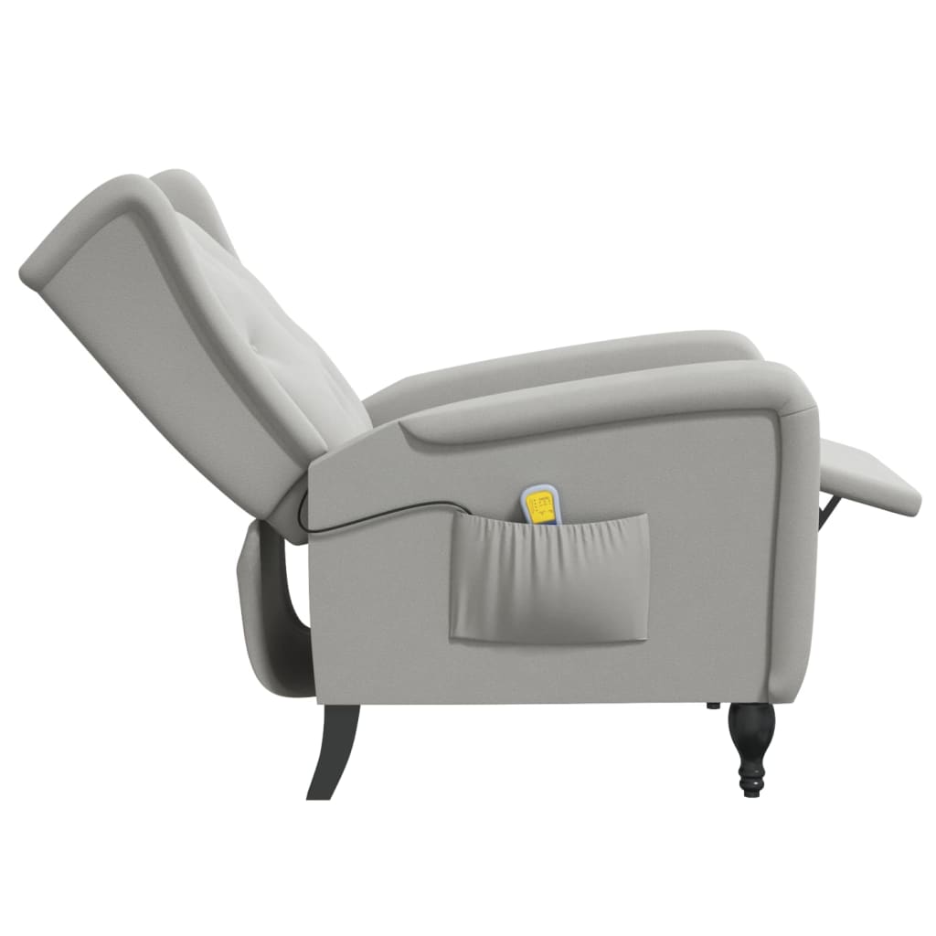 Massagesessel Hellgrau Samt
