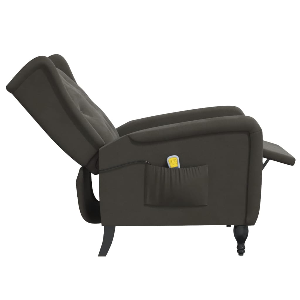 Massagesessel Dunkelgrau Samt