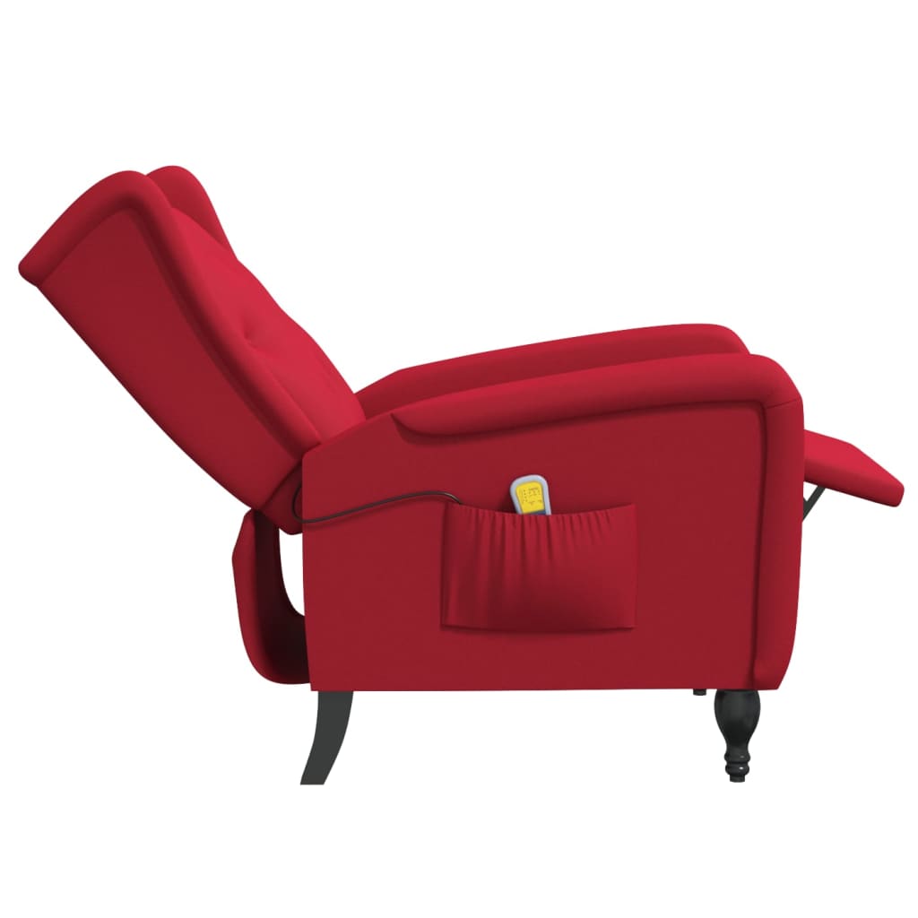 Massagesessel Weinrot Samt