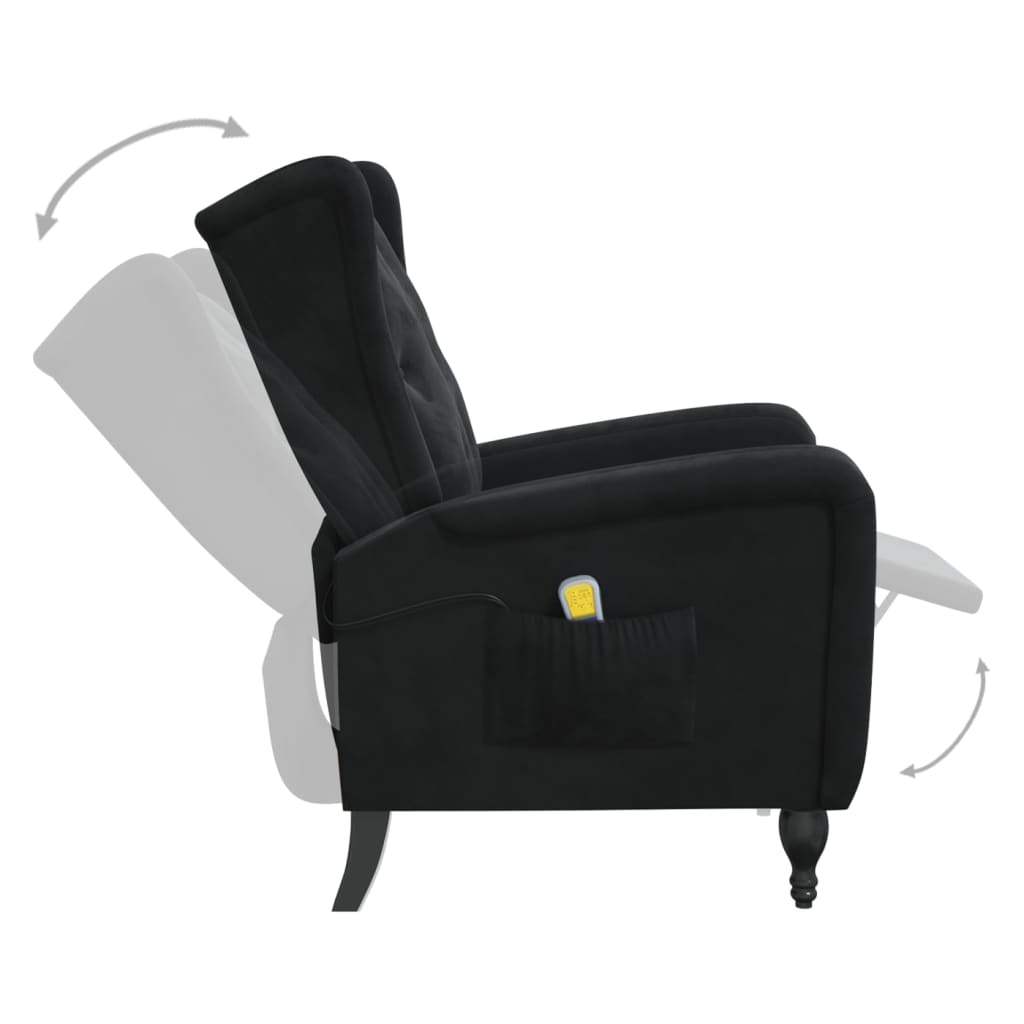 Massagesessel Schwarz Samt