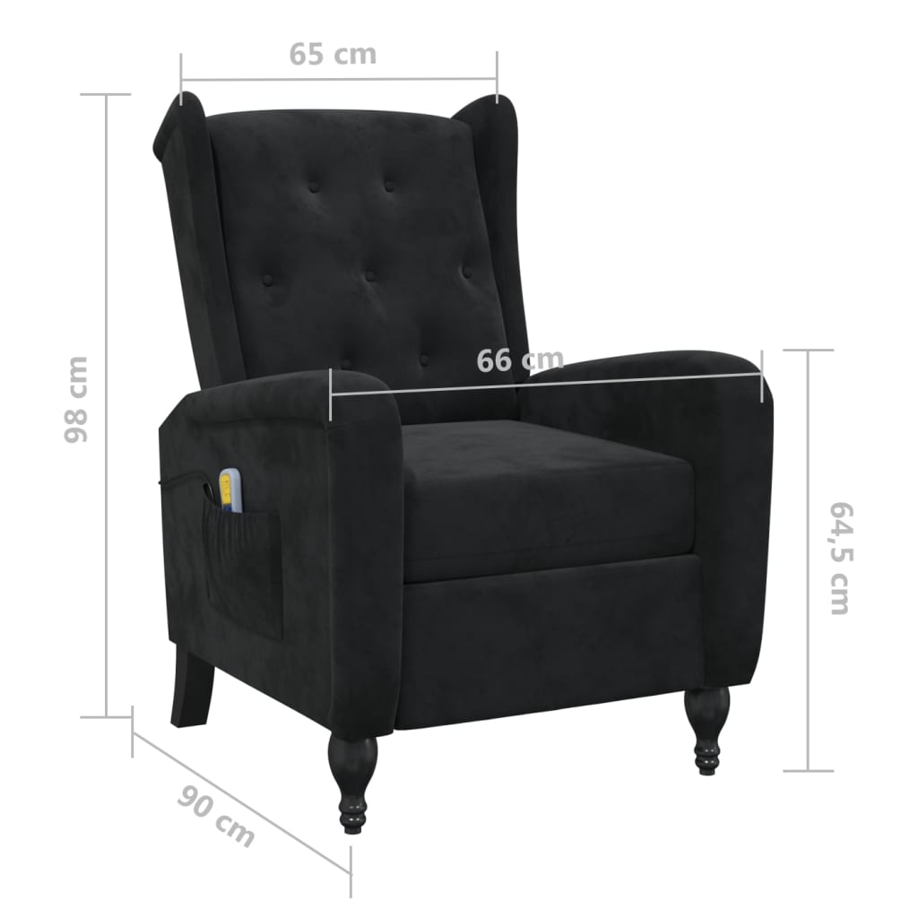Massagesessel Schwarz Samt