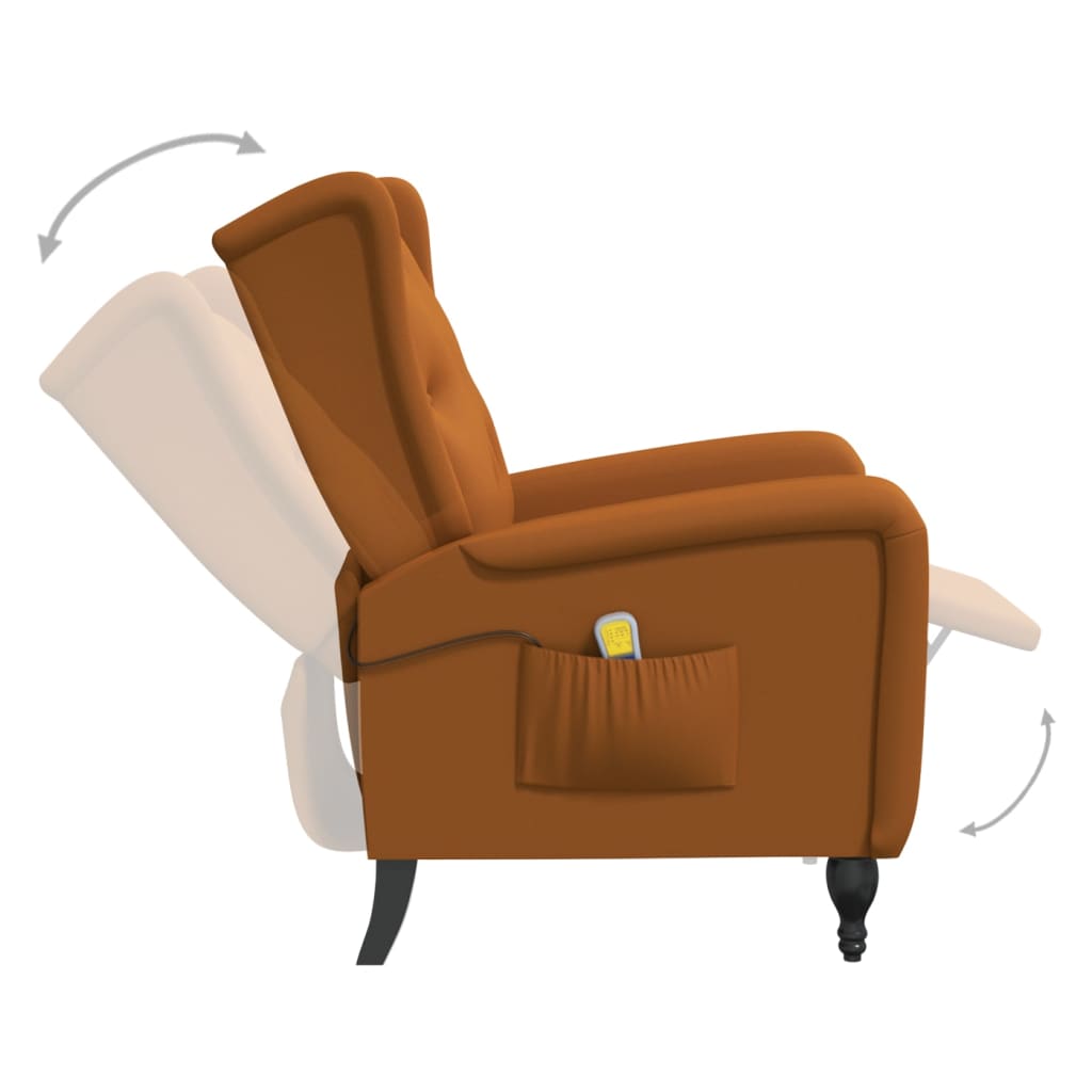 Massagesessel Braun Samt