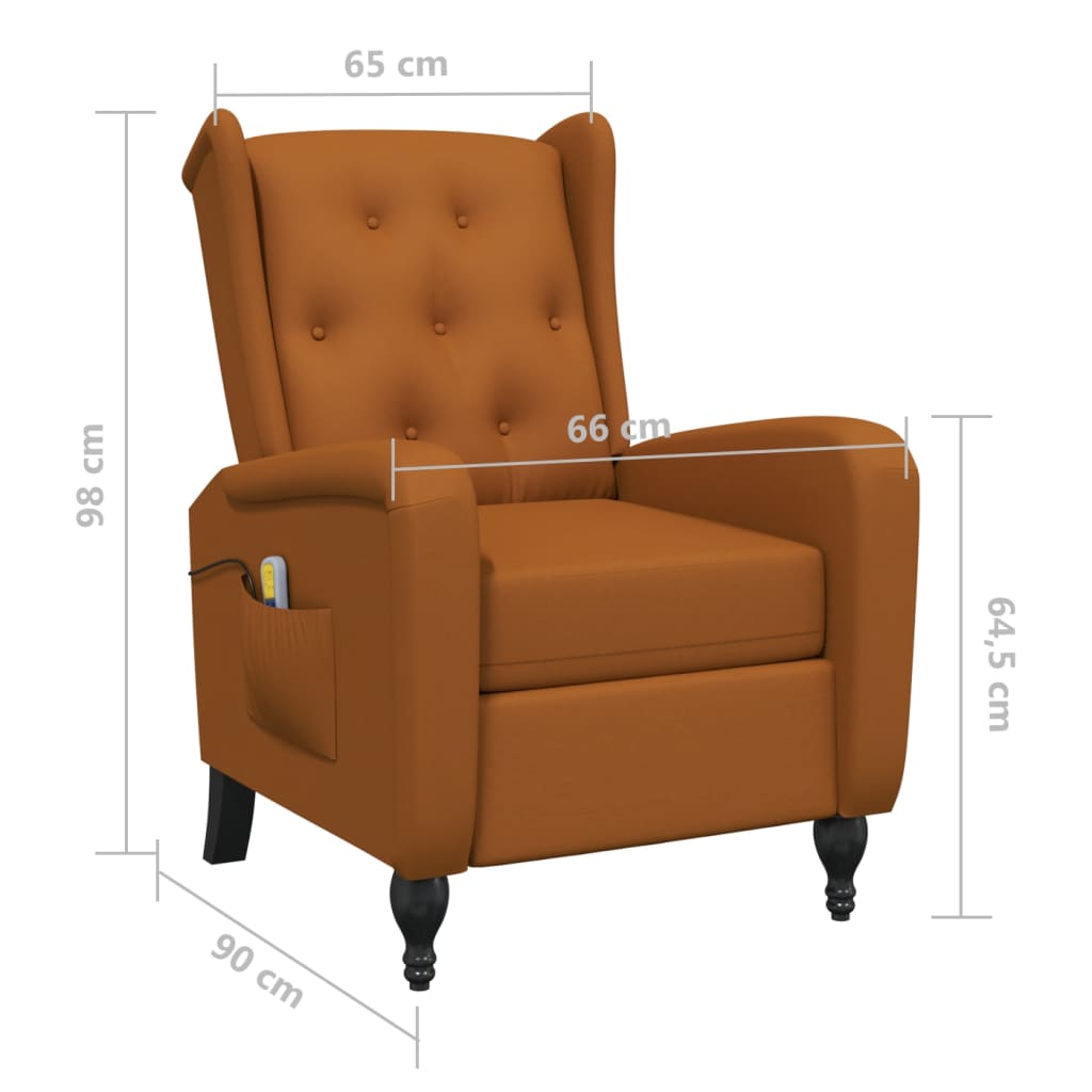 Massagesessel Braun Samt