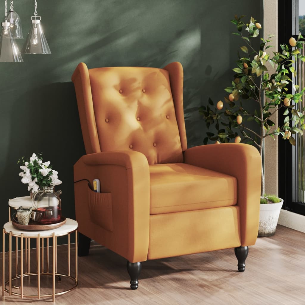 Massagesessel Braun Samt