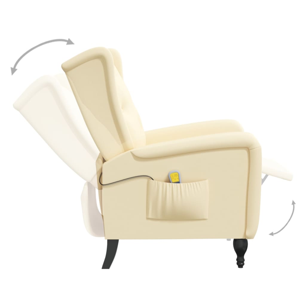 Massagesessel Creme Samt