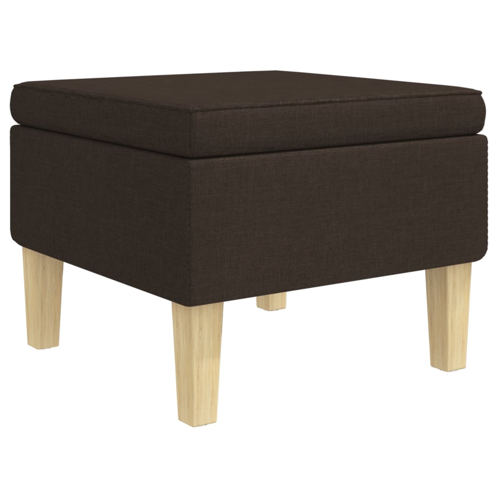Hocker mit Holzbeinen Dunkelbraun Stoff