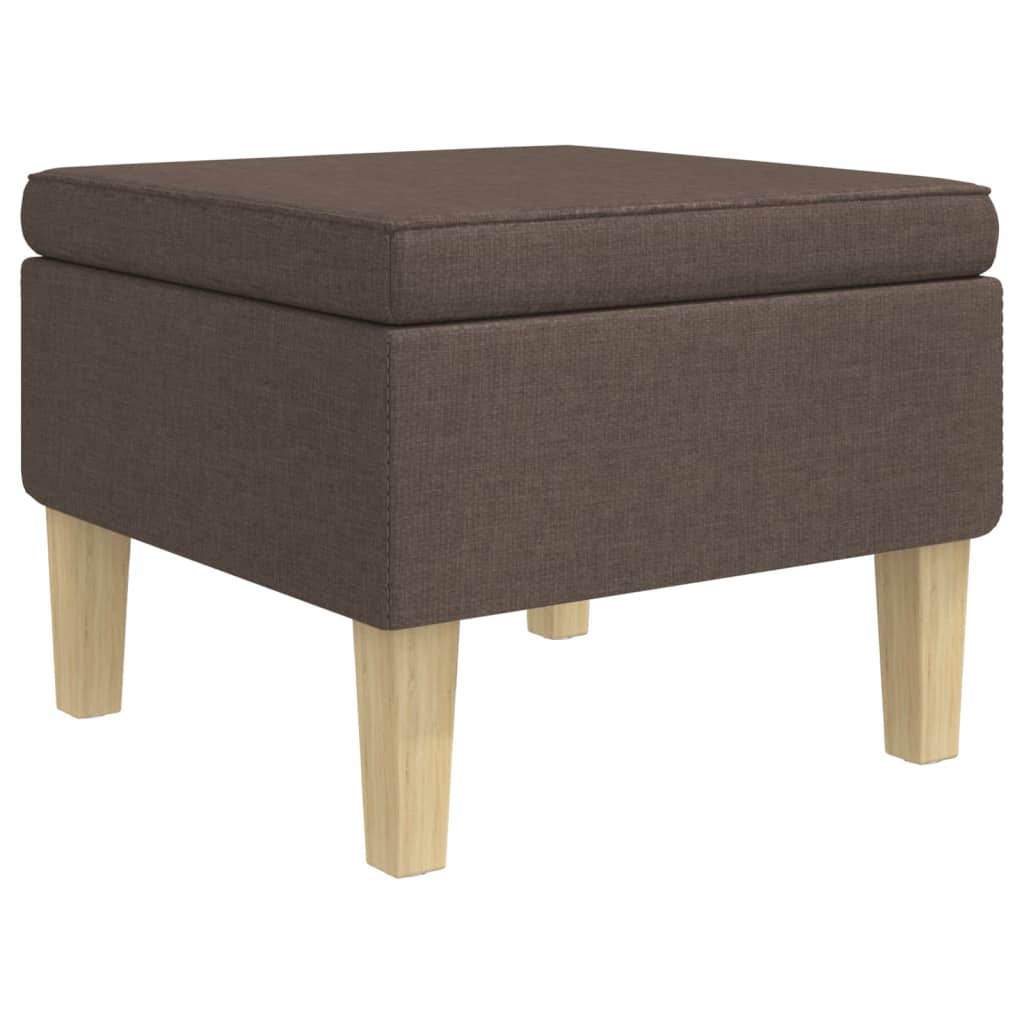 Hocker mit Holzbeinen Taupe Stoff