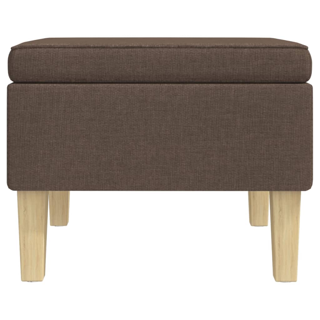 Hocker mit Holzbeinen Taupe Stoff