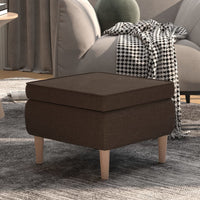 Thumbnail for Hocker mit Holzbeinen Dunkelbraun Stoff