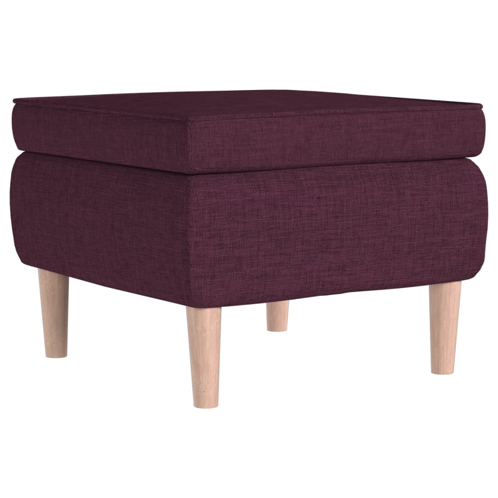 Hocker mit Holzbeinen Lila Stoff
