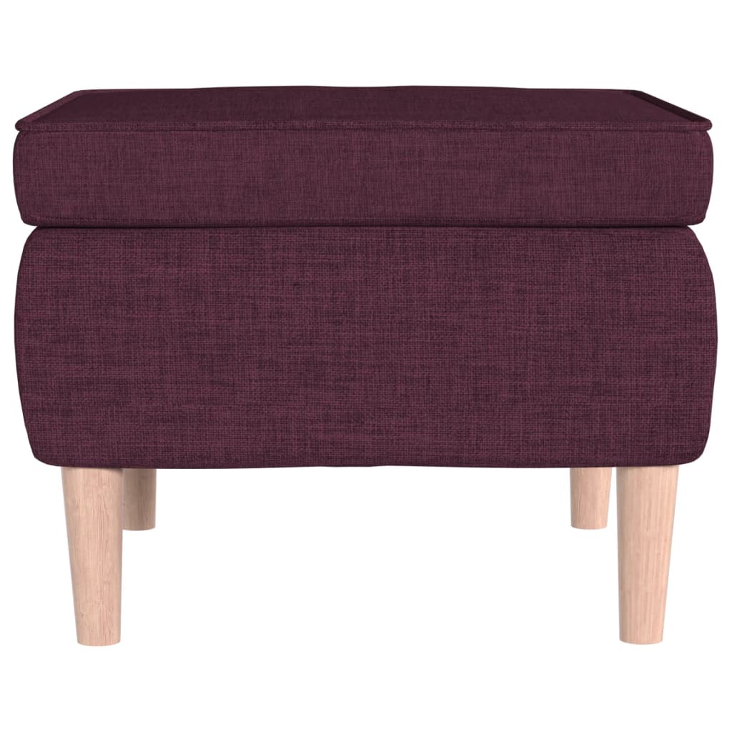 Hocker mit Holzbeinen Lila Stoff