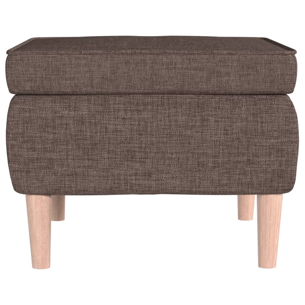 Hocker mit Holzbeinen Taupe Stoff