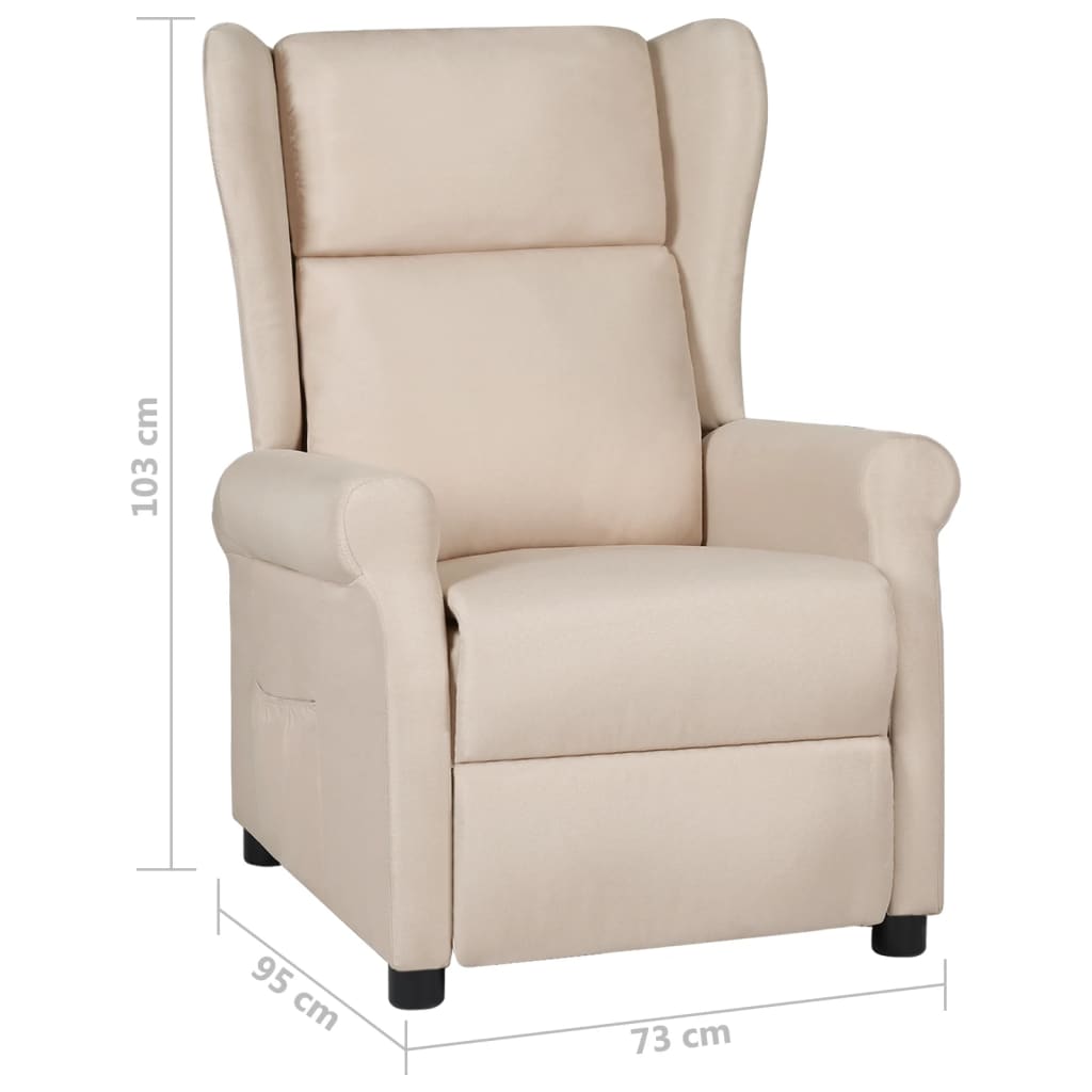 Relaxsessel Creme Stoff