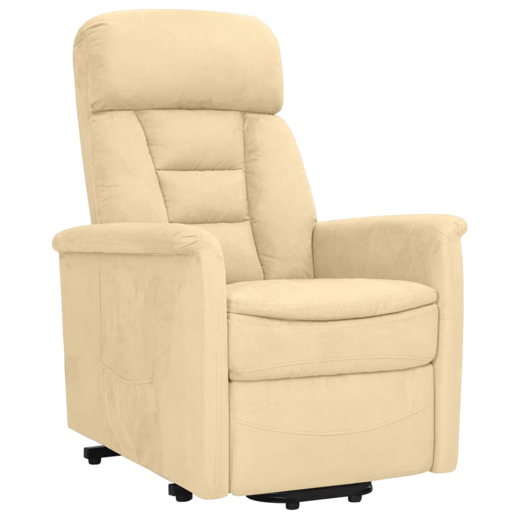 Relaxsessel mit Aufstehhilfe Creme Wildleder-Optik