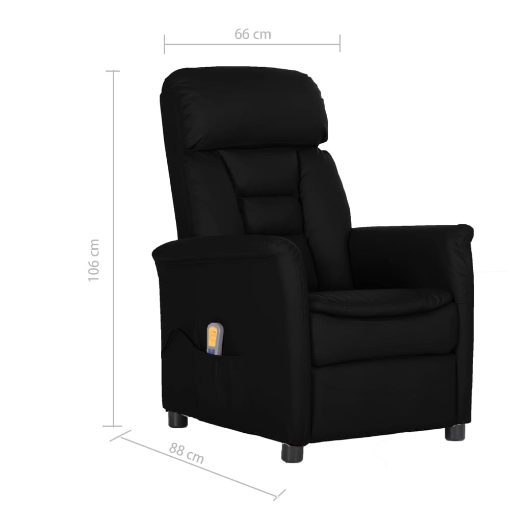 Massagesessel Schwarz Kunstleder