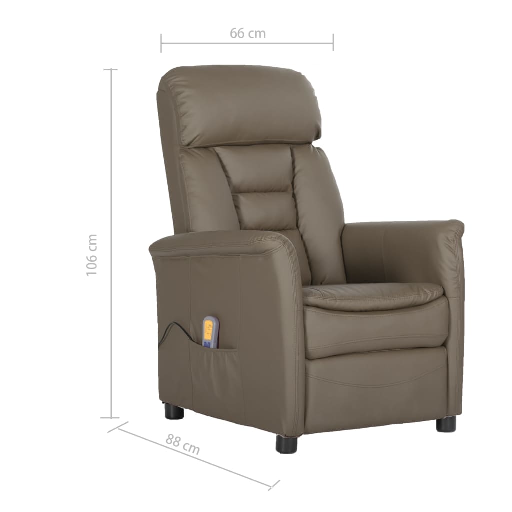 Massagesessel Grau Kunstleder