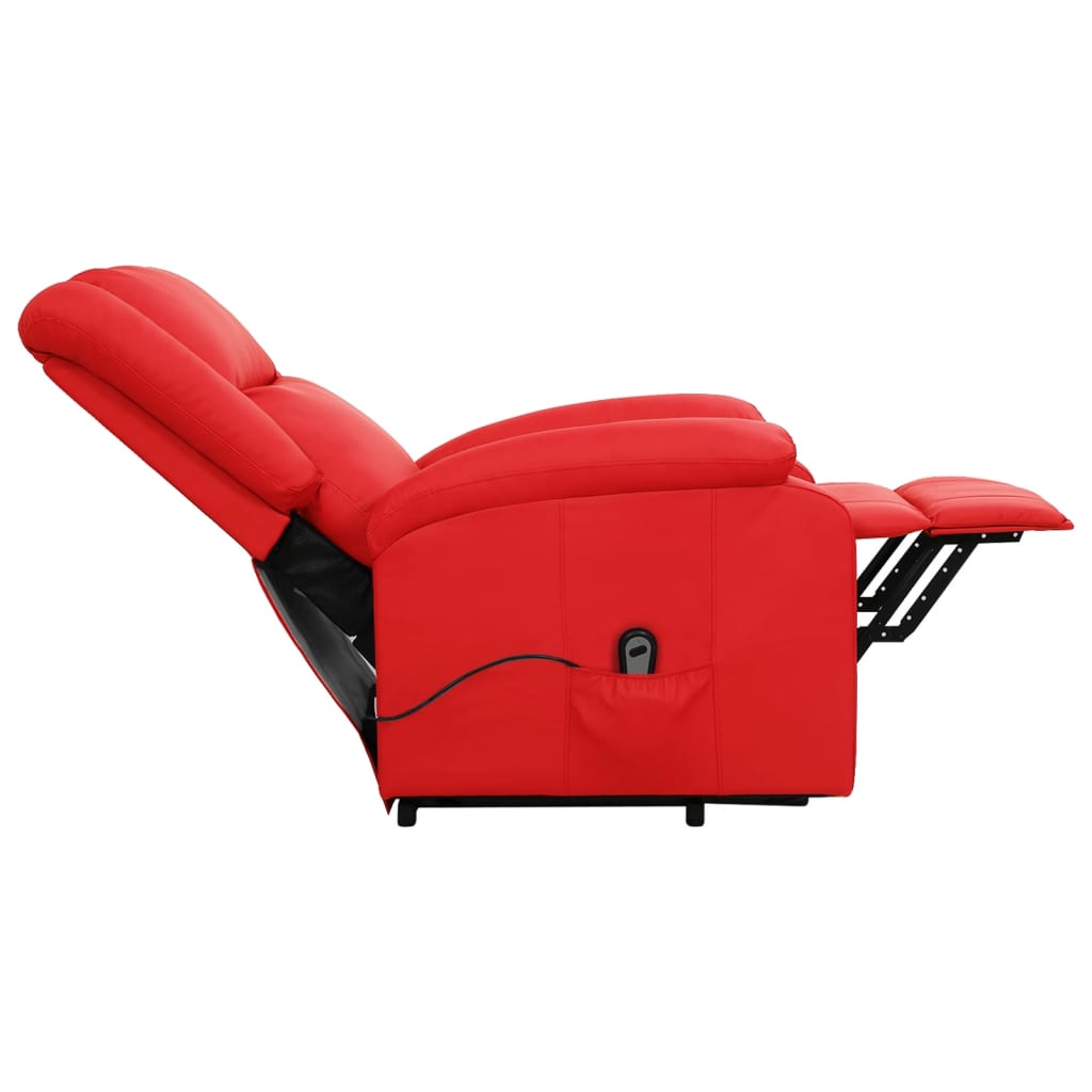Sessel mit Aufstehhilfe Rot Kunstleder