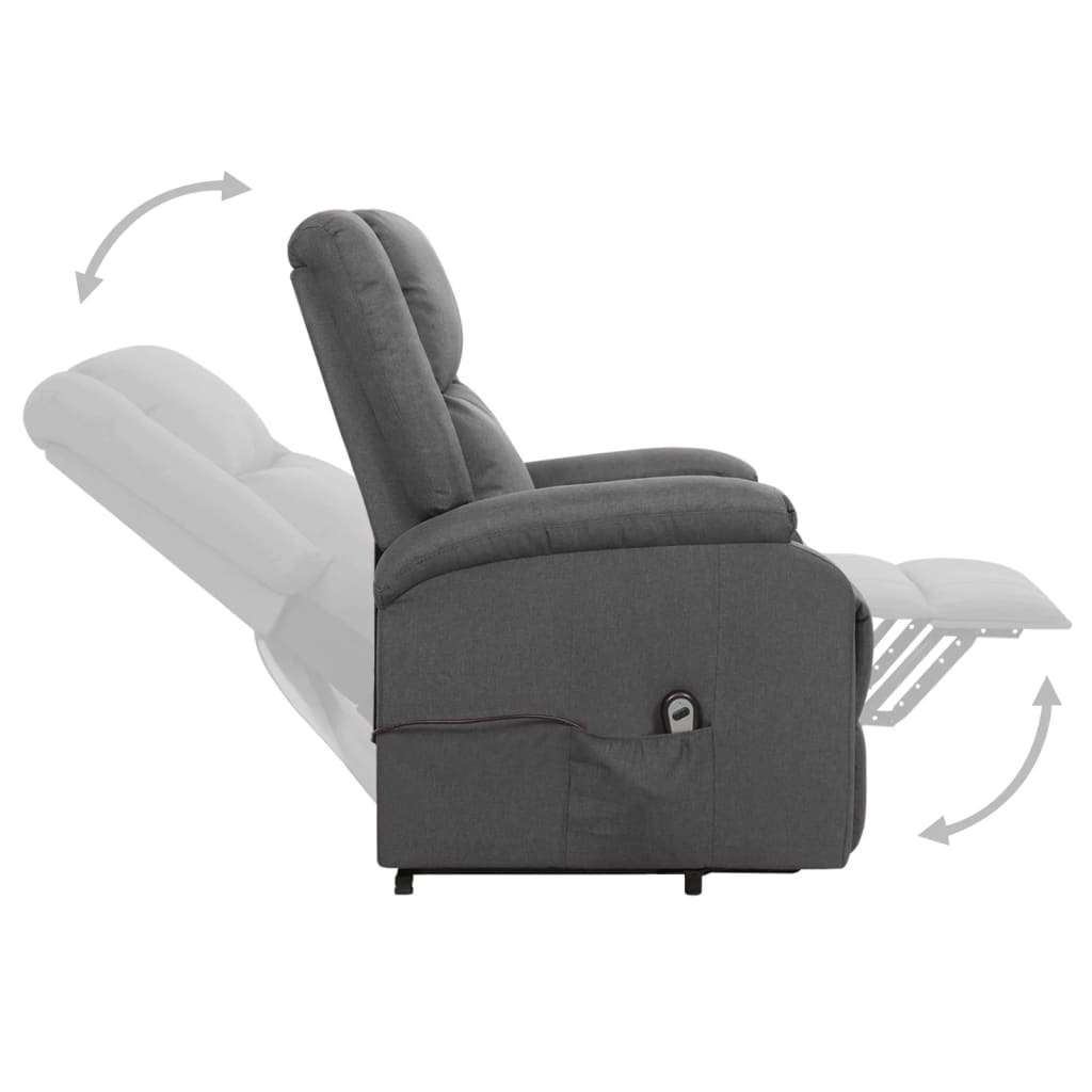 Sessel mit Aufstehhilfe Dunkelgrau Stoff