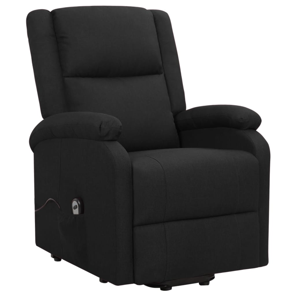 Sessel mit Aufstehhilfe Schwarz Stoff