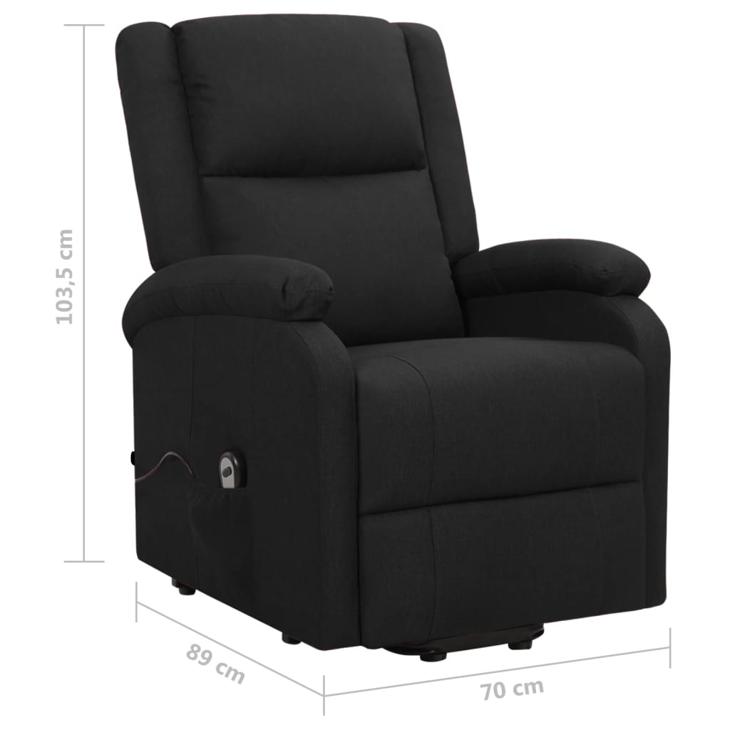 Sessel mit Aufstehhilfe Schwarz Stoff