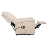 Thumbnail for Massagesessel mit Aufstehhilfe Creme Stoff