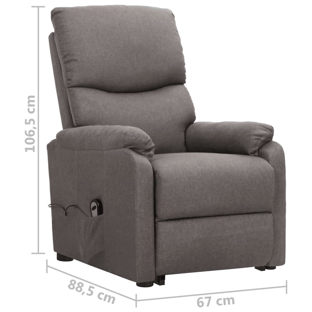 Sessel mit Aufstehhilfe Hellgrau Stoff