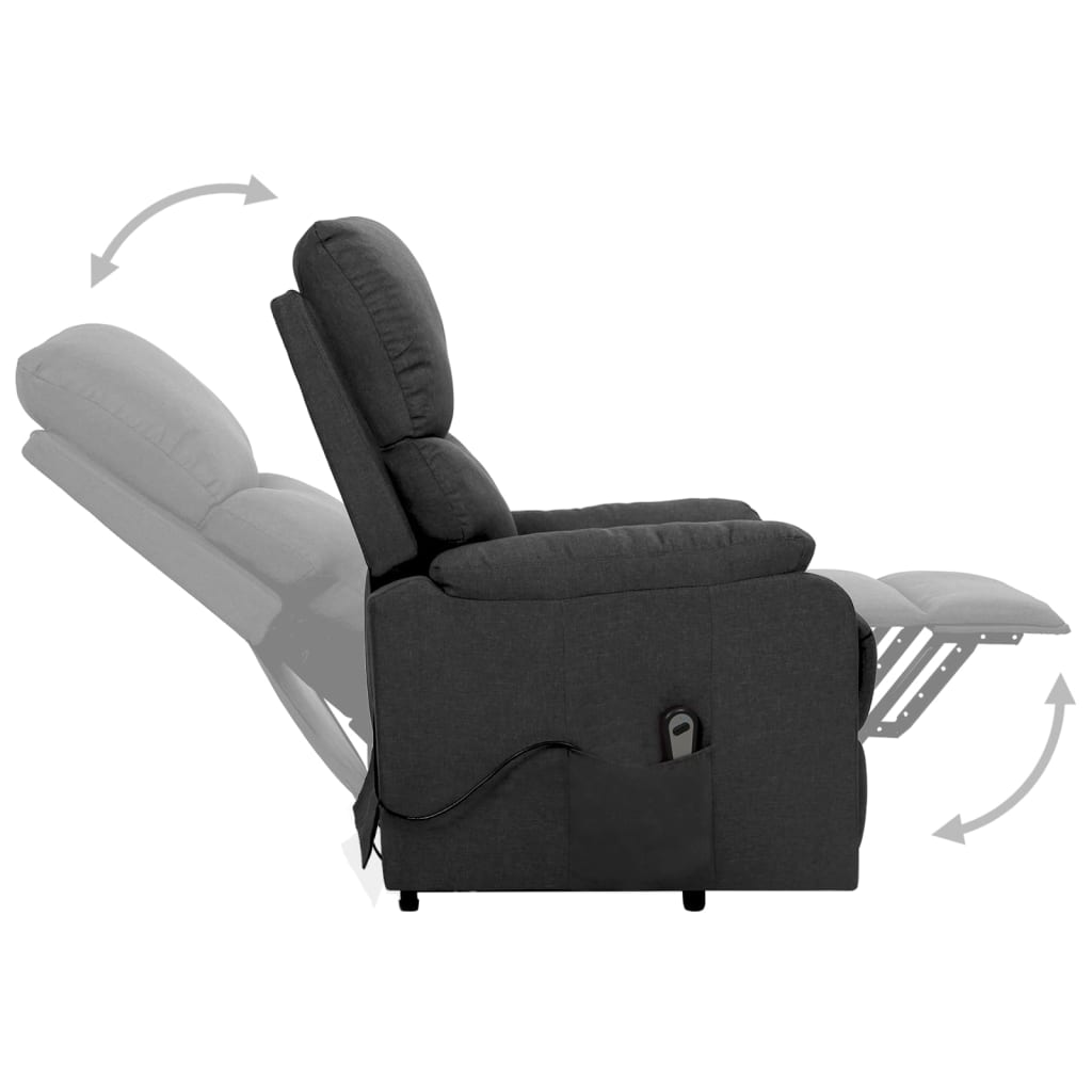 Sessel mit Aufstehhilfe Dunkelgrau Stoff