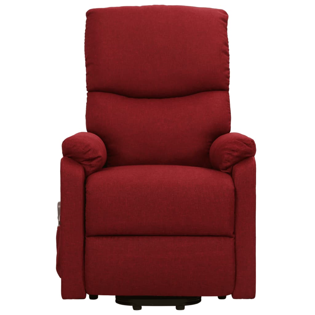 Massagesessel mit Aufstehhilfe Weinrot Stoff