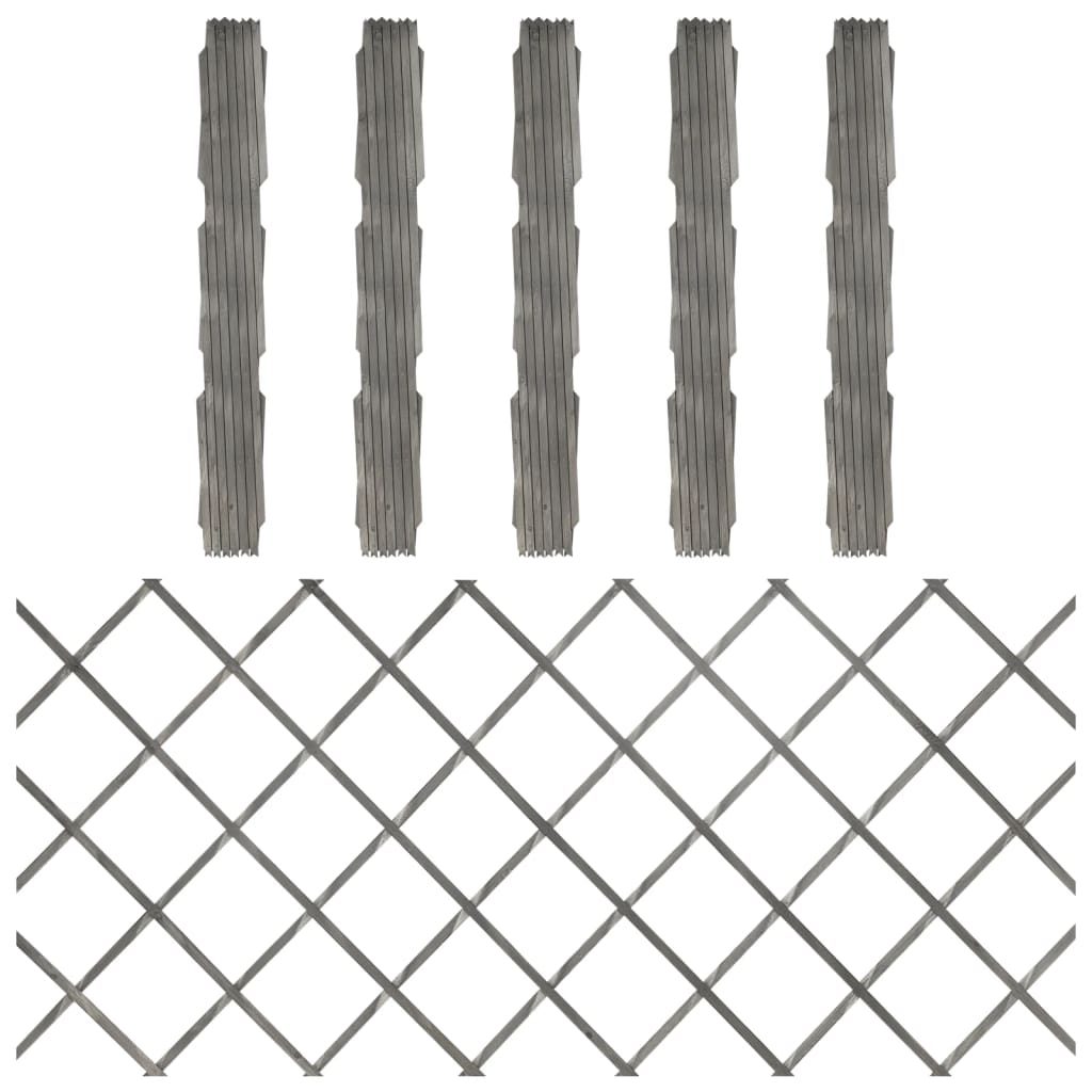 Rankzäune 5 Stk. Grau Massivholz Tanne 180x80 cm