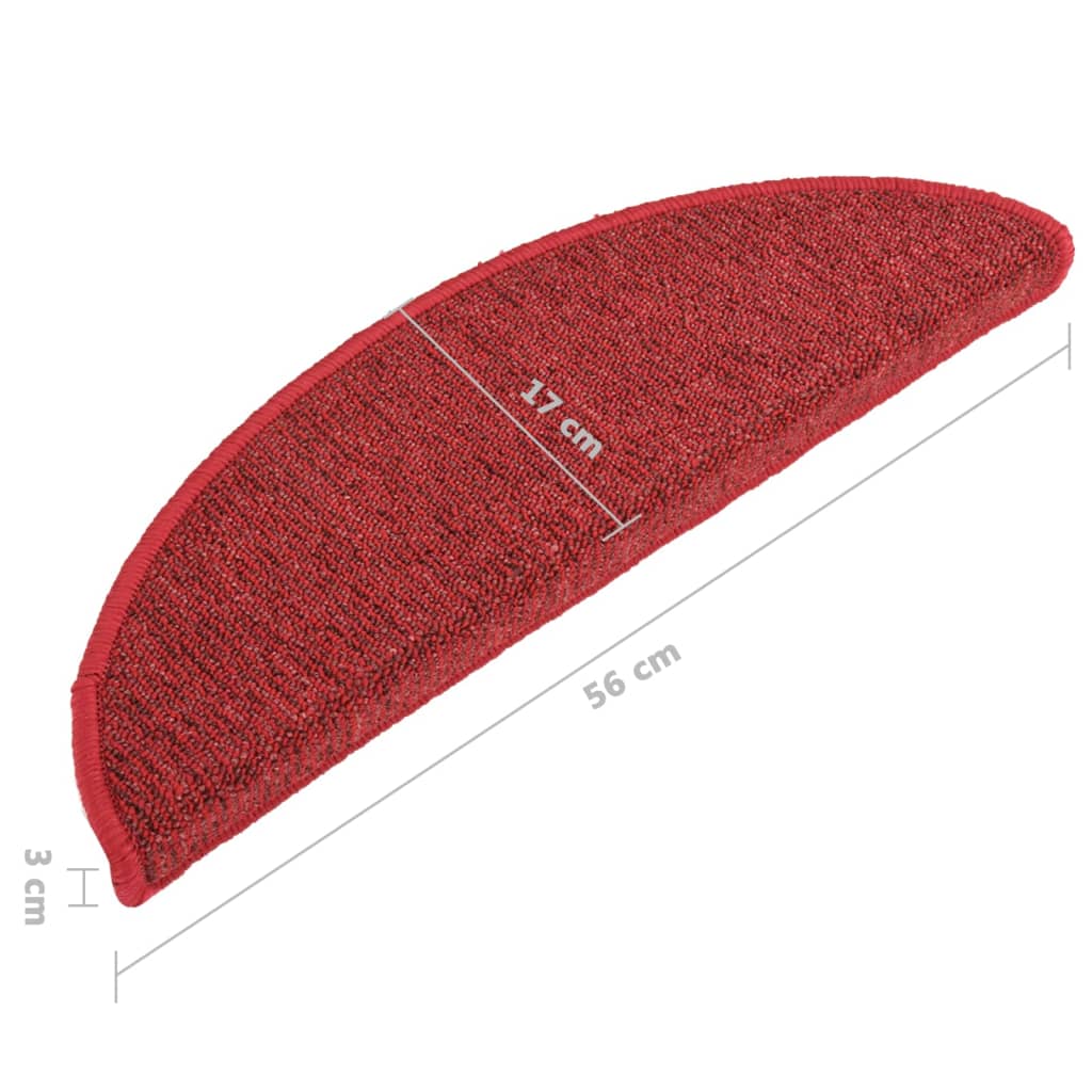 Treppenmatten 15 Stk. Rot 56x17x3 cm