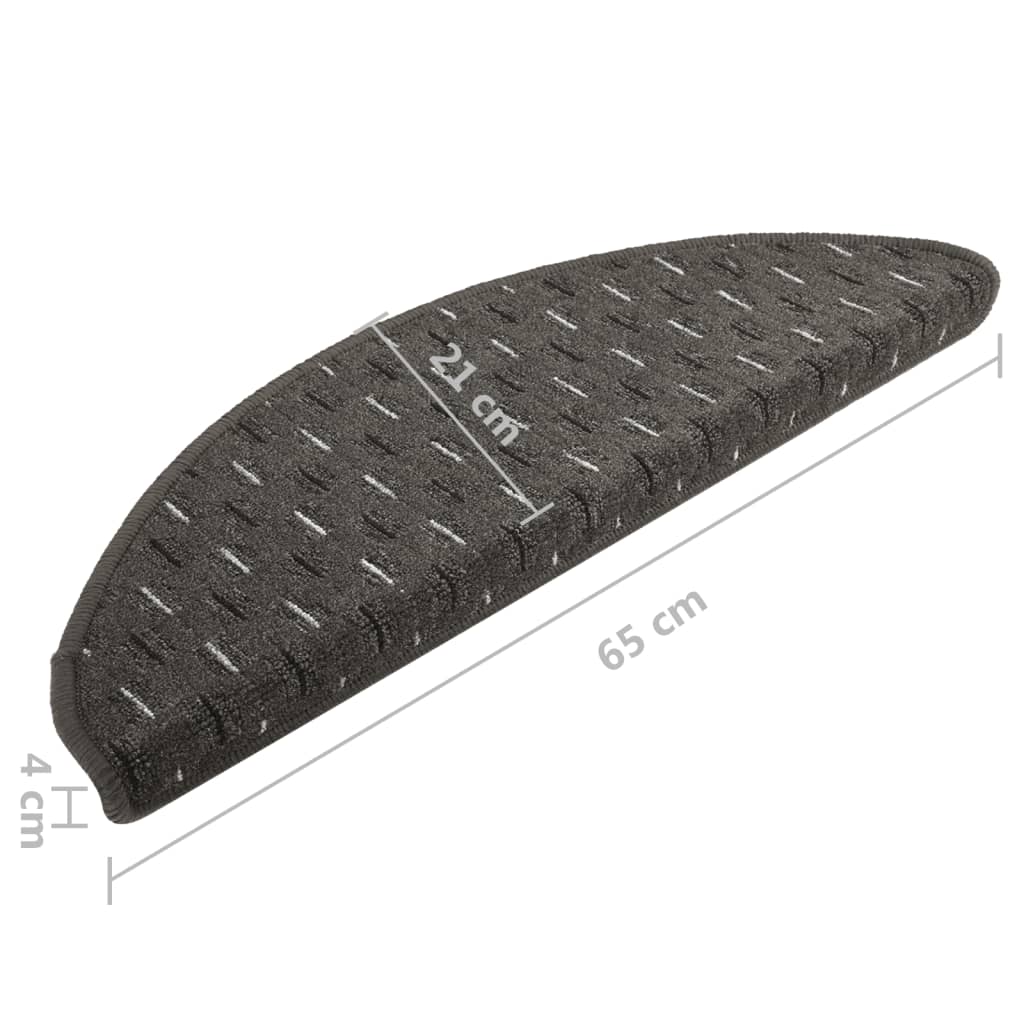 Treppenmatten 15 Stk. Anthrazit 65x25 cm