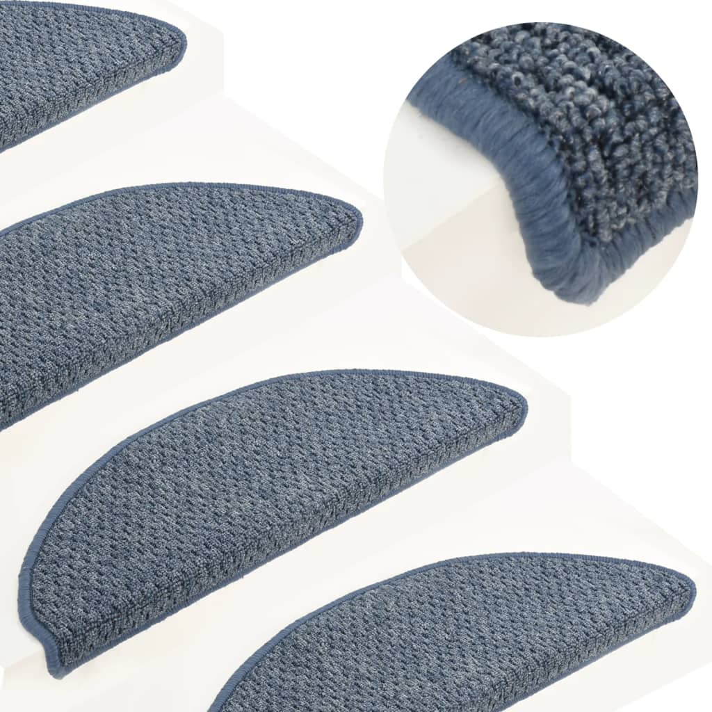 Treppenmatten 15 Stk. Blau 65x25 cm