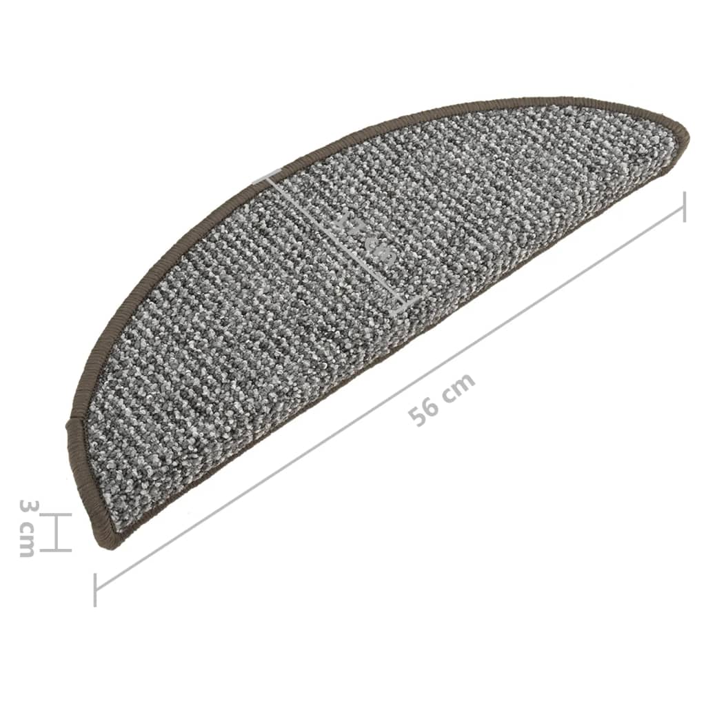 Treppenmatten 15 Stk. Grau 56x20 cm