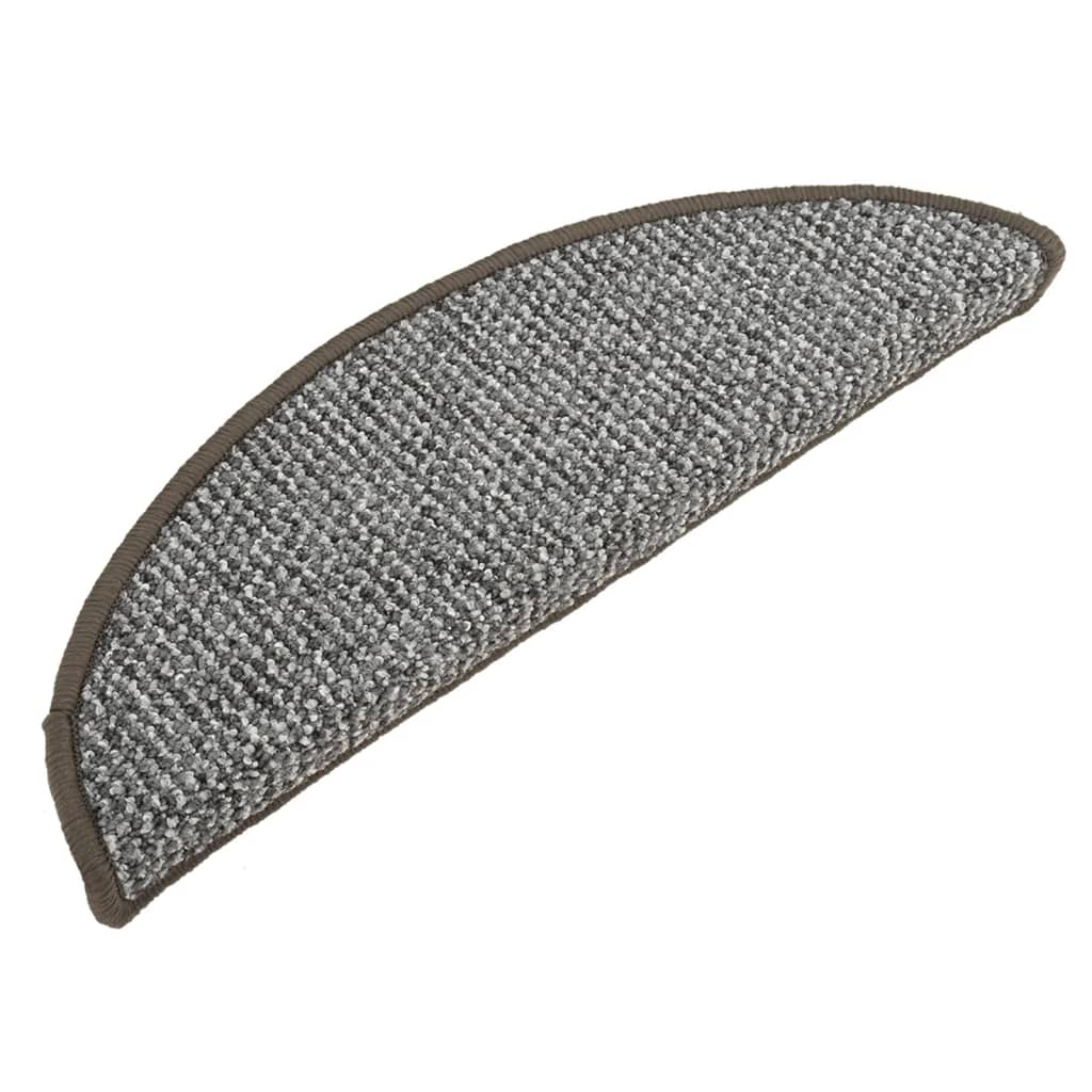 Treppenmatten 15 Stk. Grau 65x25 cm
