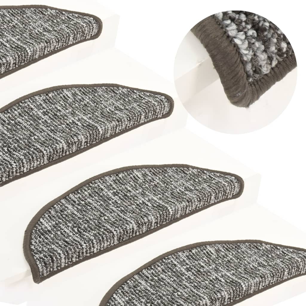 Treppenmatten 15 Stk. Anthrazit 65x25 cm