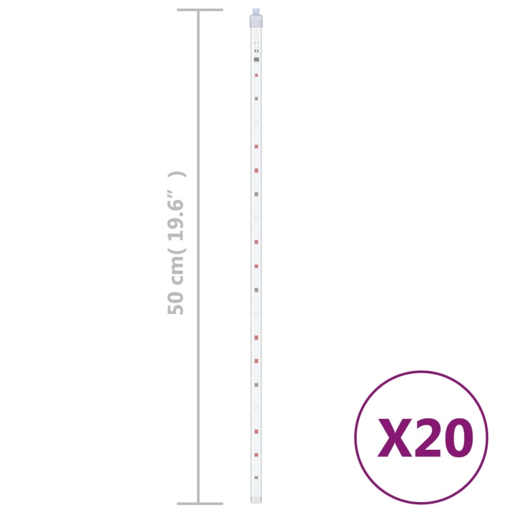 Meteorlichter 20 Stk. 50 cm Mehrfarbig 720 LEDs Indoor Outdoor