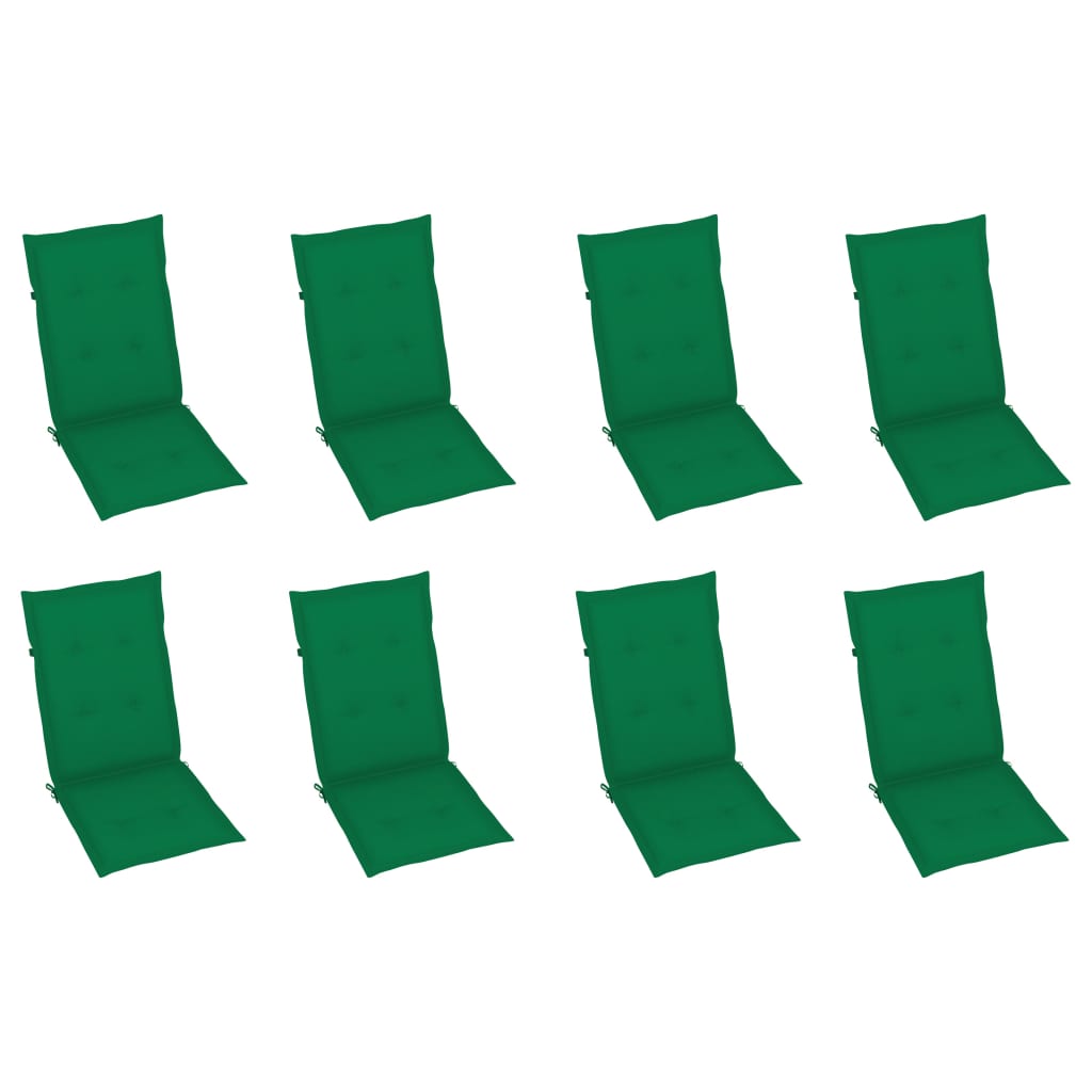 Garten-Liegestühle mit Kissen 8 Stk. Massivholz Teak