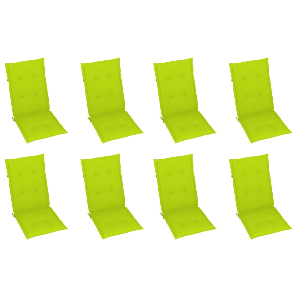 Garten-Liegestühle mit Kissen 8 Stk. Massivholz Teak