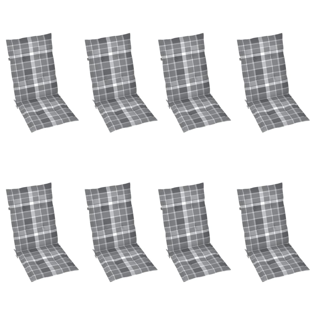 Garten-Liegestühle mit Kissen 8 Stk. Massivholz Teak