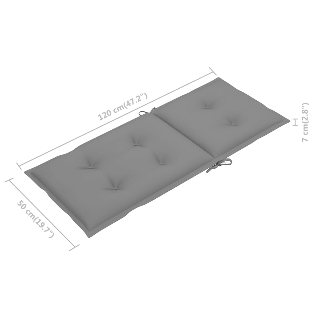 Garten-Liegestühle mit Kissen 8 Stk. Massivholz Teak